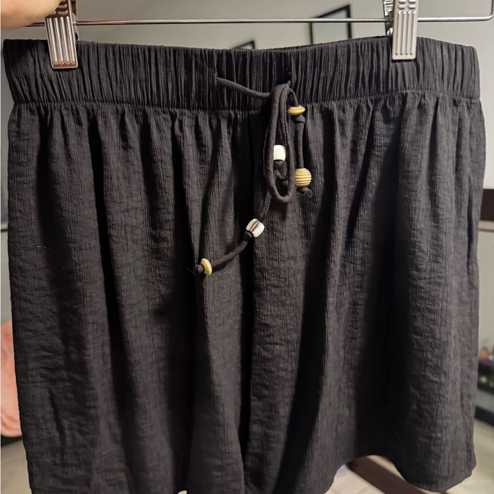 Women's Black Drawstring Shorts